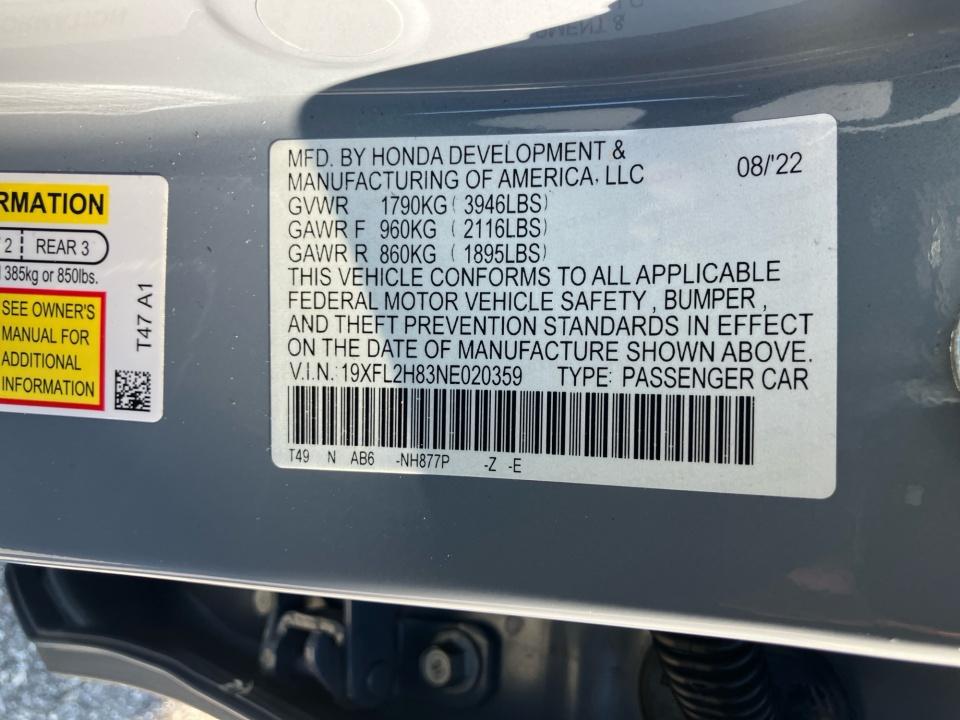 2022 Honda Civic Hatchback Sport