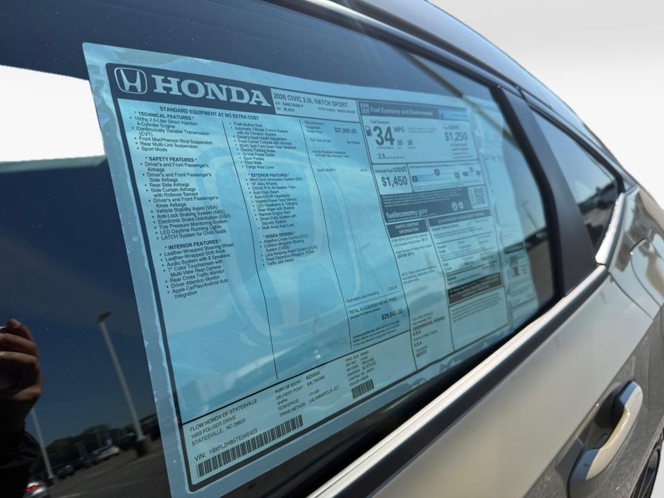 2026 Honda Civic Hatchback Sport