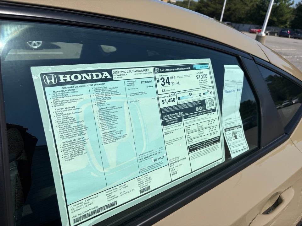 2026 Honda Civic Hatchback Sport