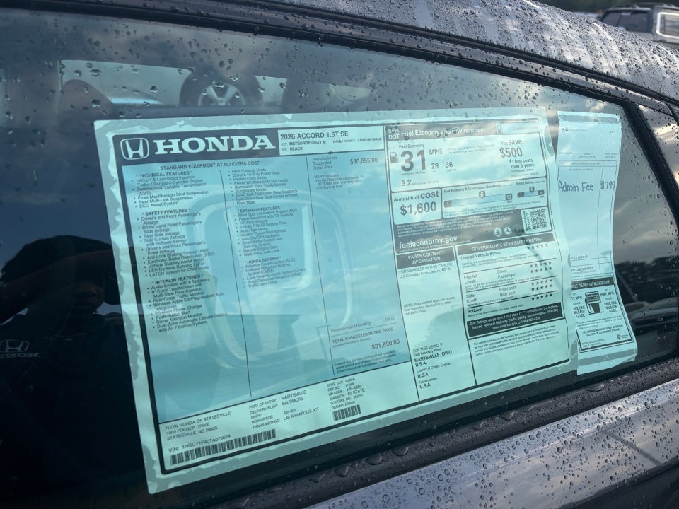 2026 Honda Accord Sedan SE