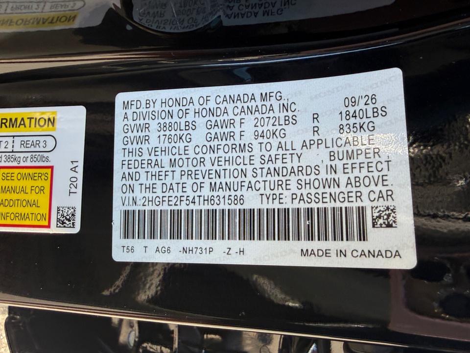 2026 Honda Civic Sedan Sport