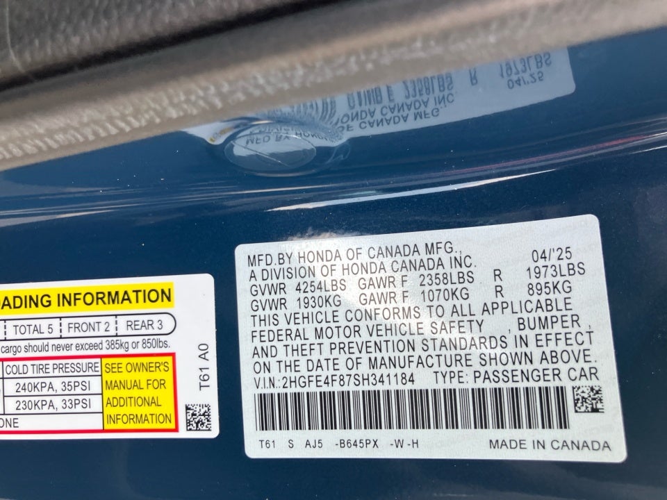 2025 Honda Civic Hybrid Sport Touring