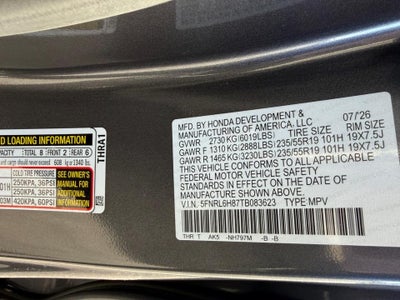 2026 Honda Odyssey Touring