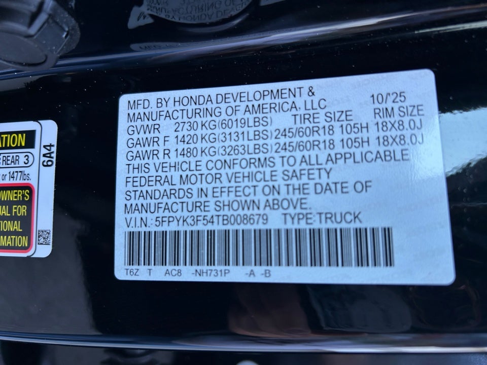 2026 Honda Ridgeline RTL