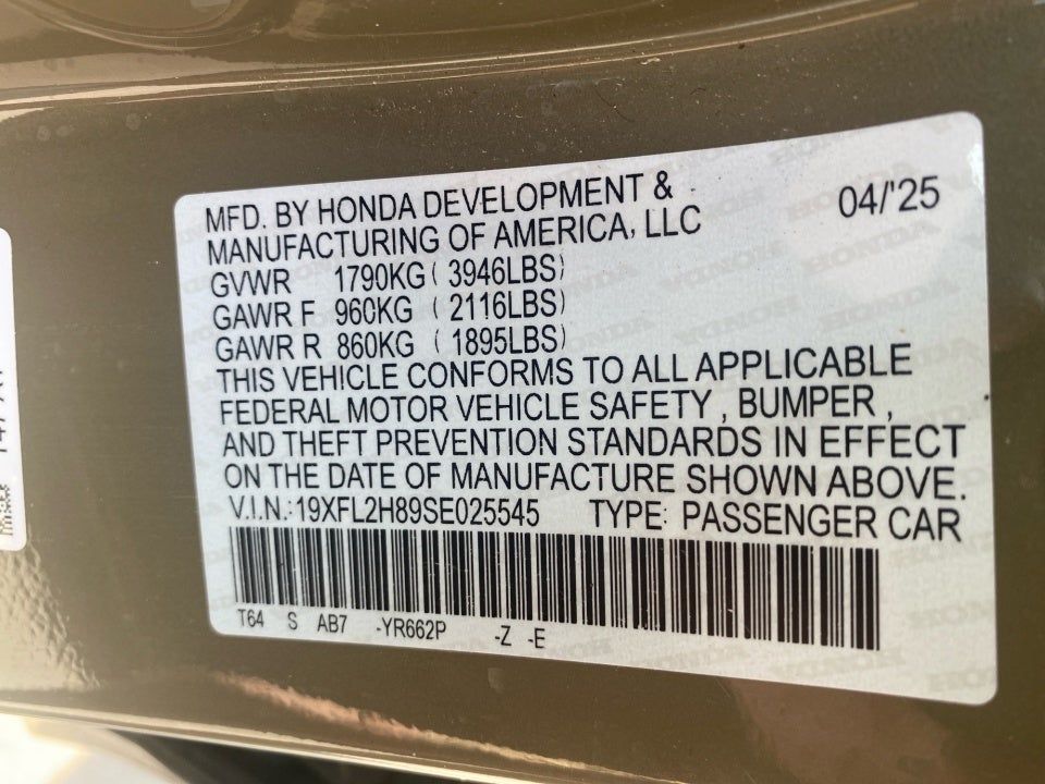 2025 Honda Civic Sedan Sport