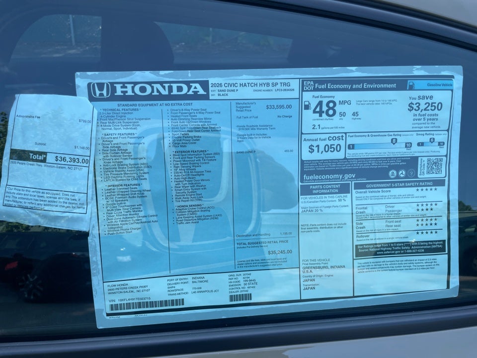 2026 Honda Civic Hybrid Sport Touring
