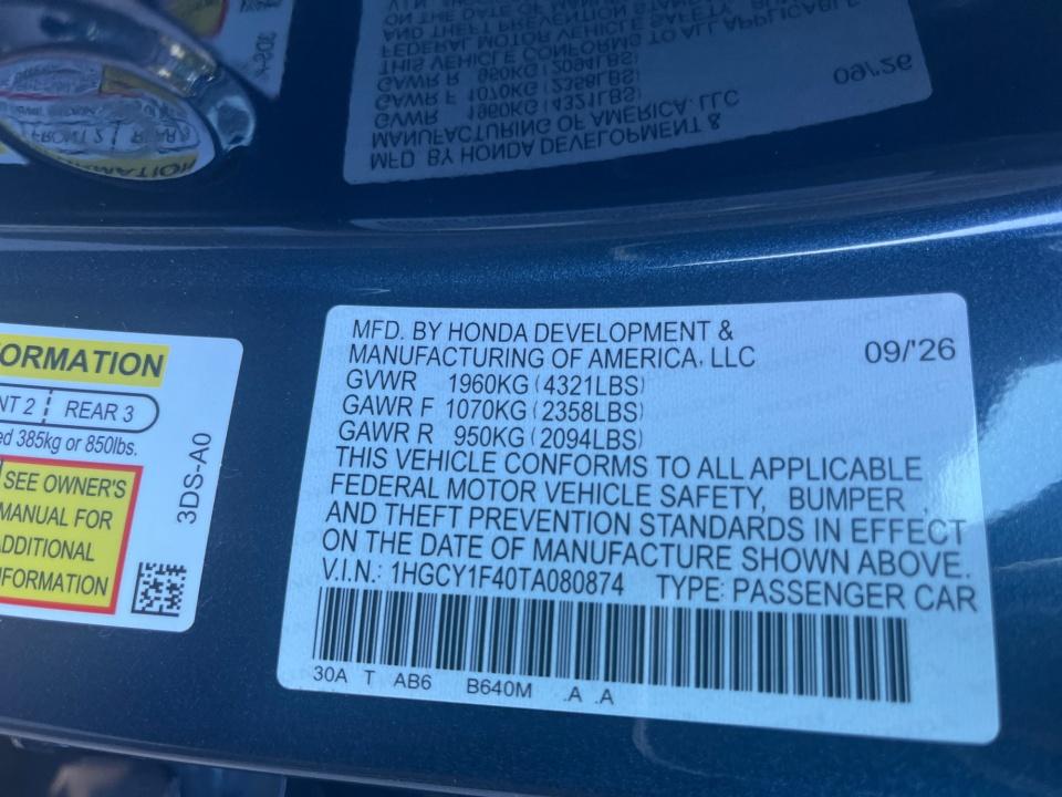 2026 Honda Accord Sedan SE