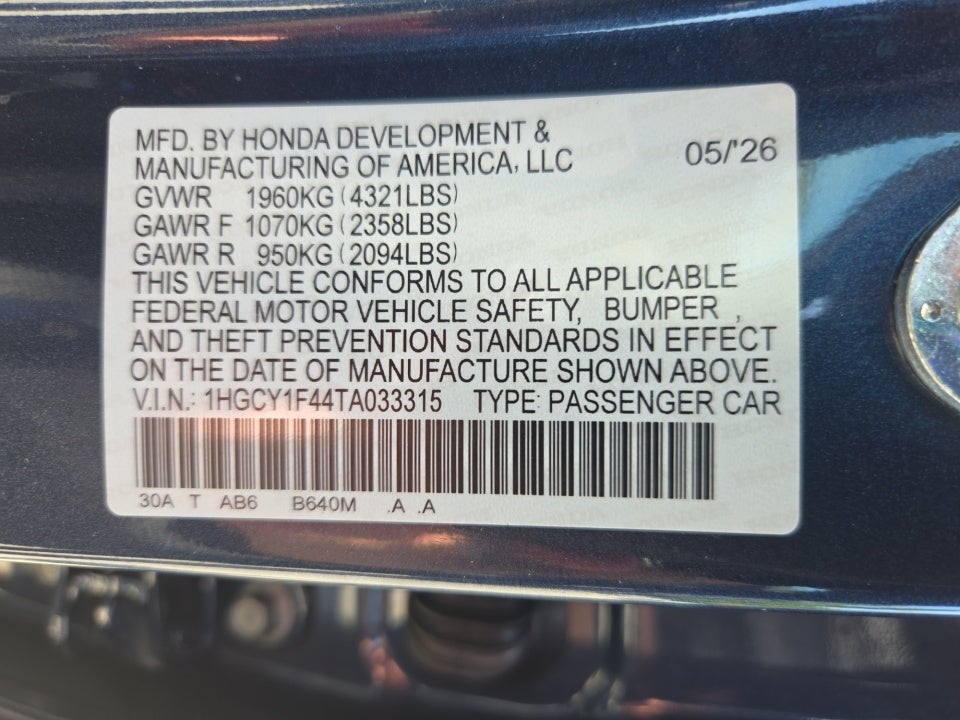 2026 Honda Accord Sedan SE