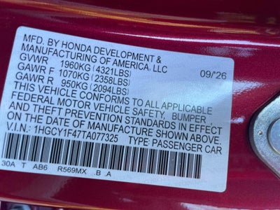 2026 Honda Accord Sedan SE
