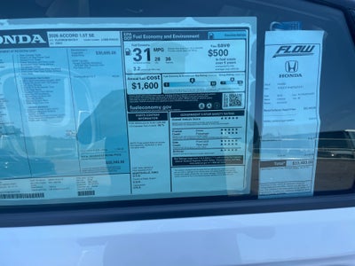 2026 Honda Accord Sedan SE