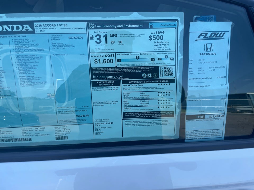 2026 Honda Accord Sedan SE