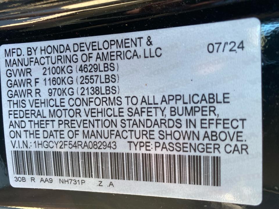 2024 Honda Accord Hybrid Sport