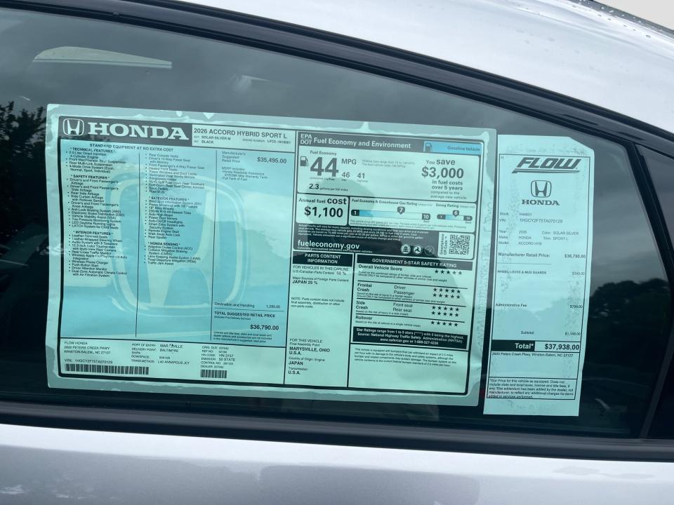 2026 Honda Accord Hybrid Sport-L
