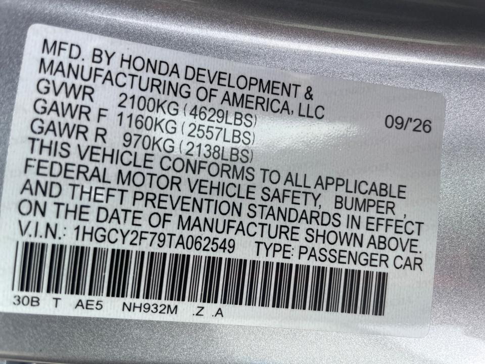 2026 Honda Accord Hybrid Sport-L