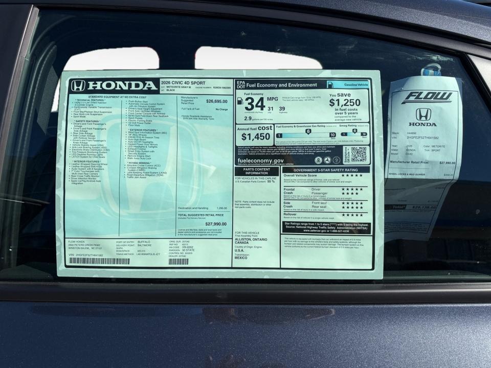 2026 Honda Civic Sedan Sport