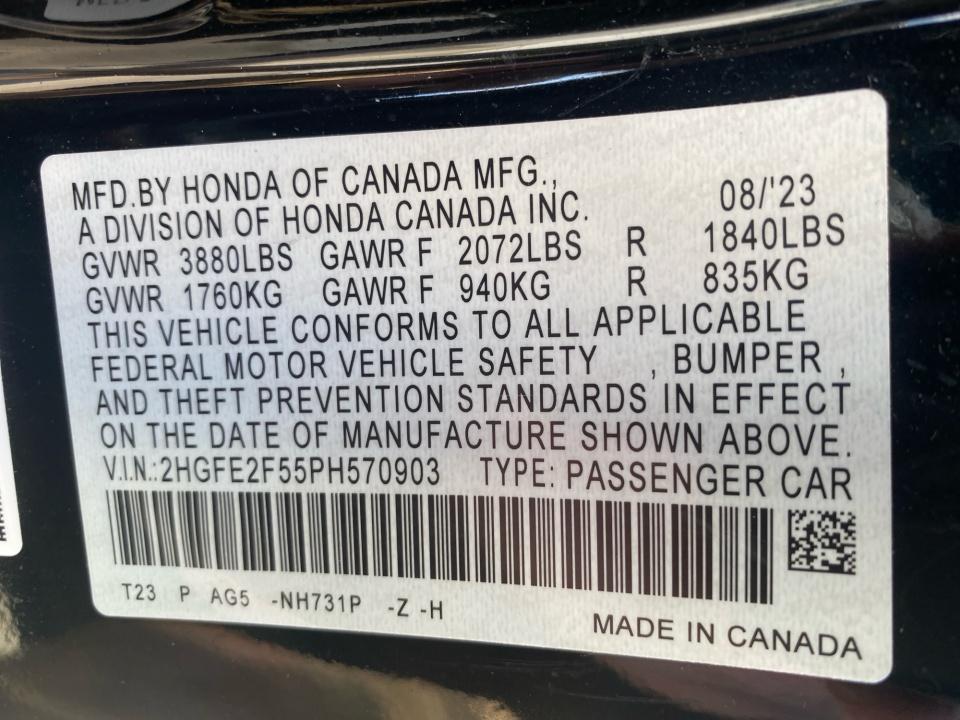 2023 Honda Civic Sedan Sport