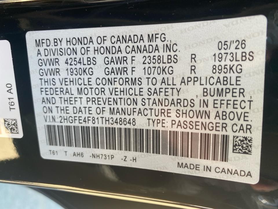 2026 Honda Civic Hybrid Sport