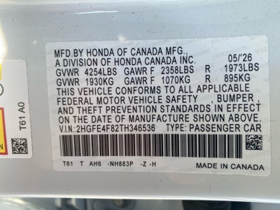 2026 Honda Civic Hybrid Sport