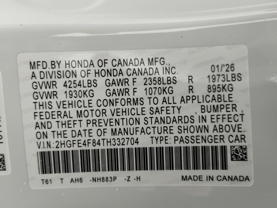 2026 Honda Civic Hybrid Sport