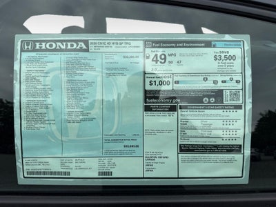 2026 Honda Civic Hybrid Sport