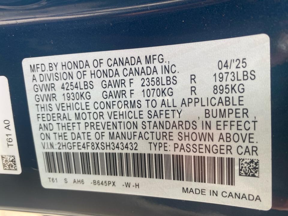 2025 Honda Civic Hybrid Sport