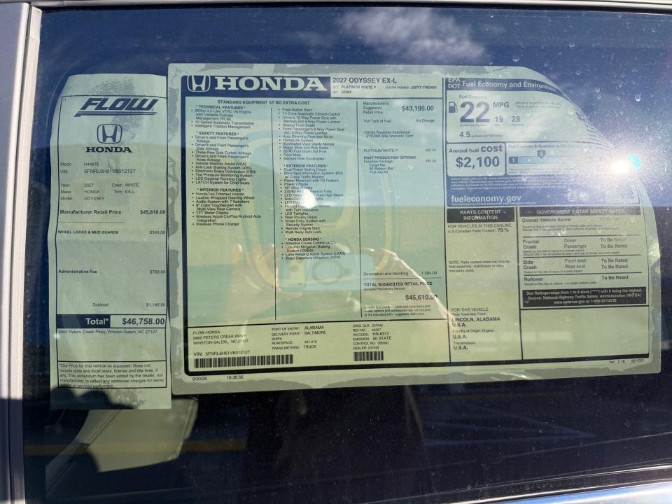 2027 Honda Odyssey EX-L