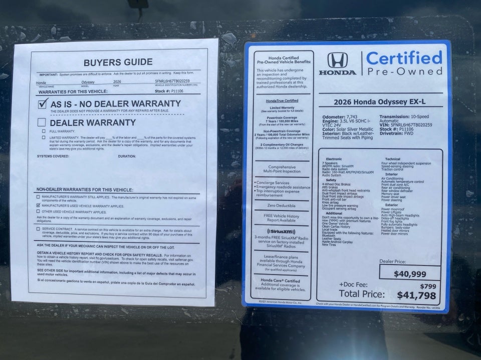 2026 Honda Odyssey EX-L