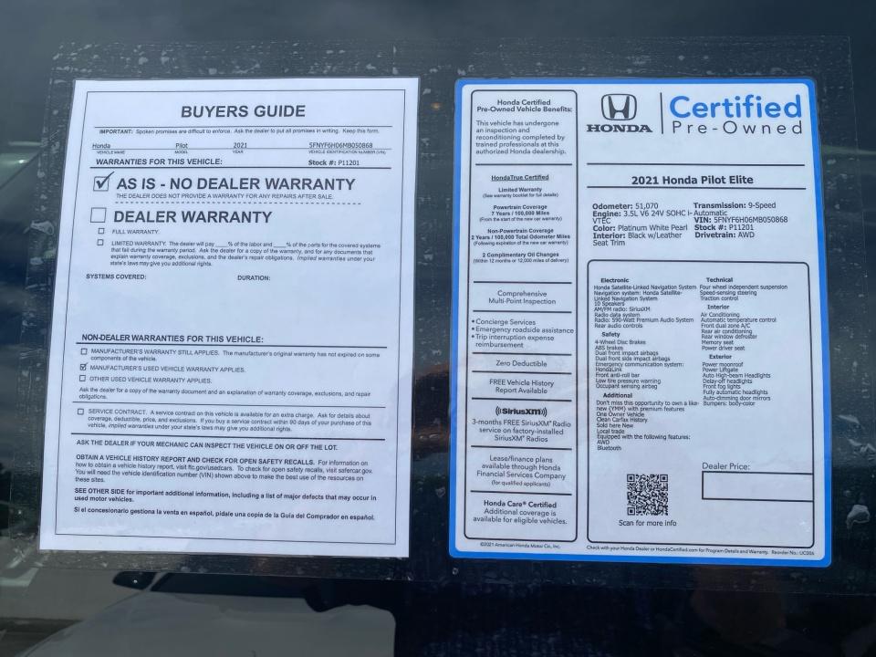 2021 Honda Pilot Elite