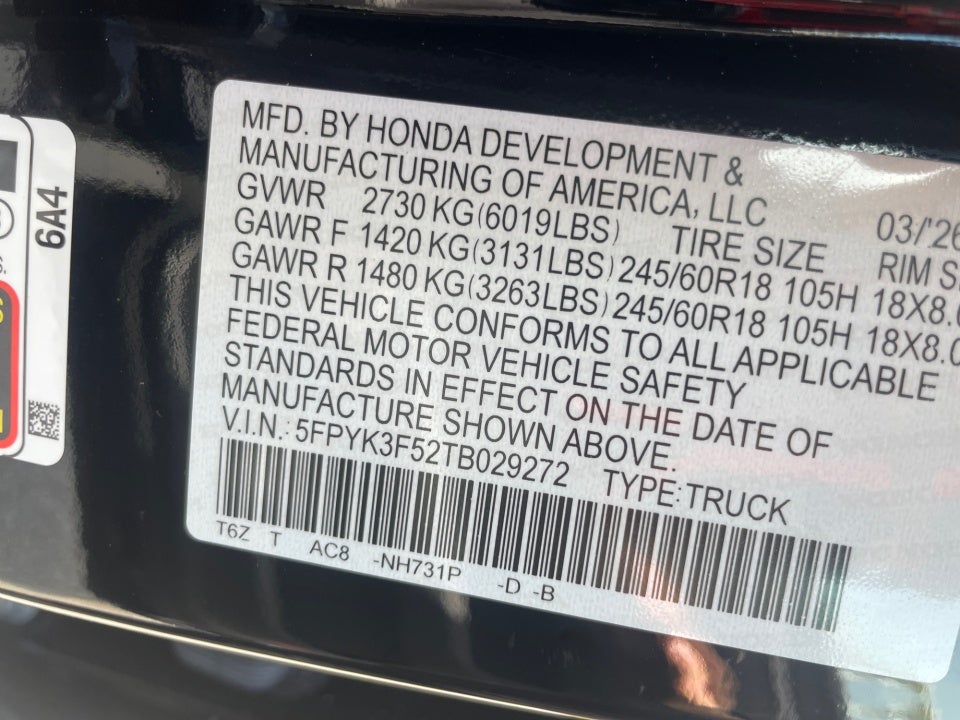 2026 Honda Ridgeline RTL