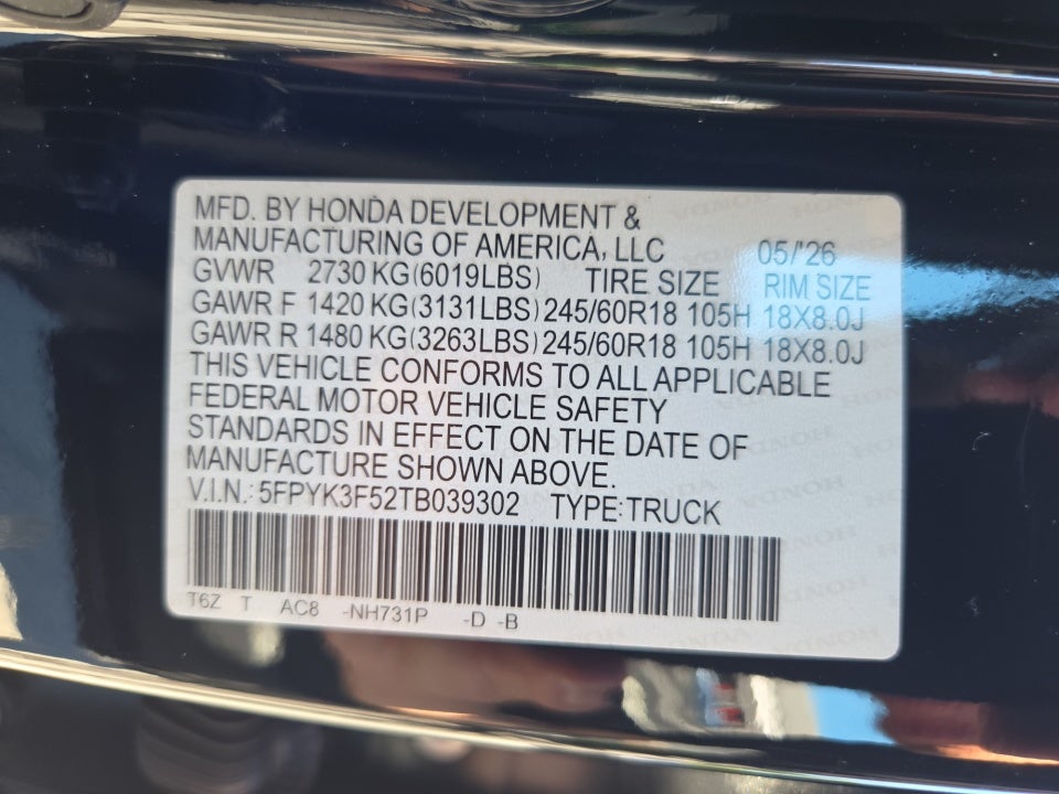 2026 Honda Ridgeline RTL