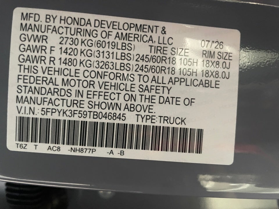 2026 Honda Ridgeline RTL