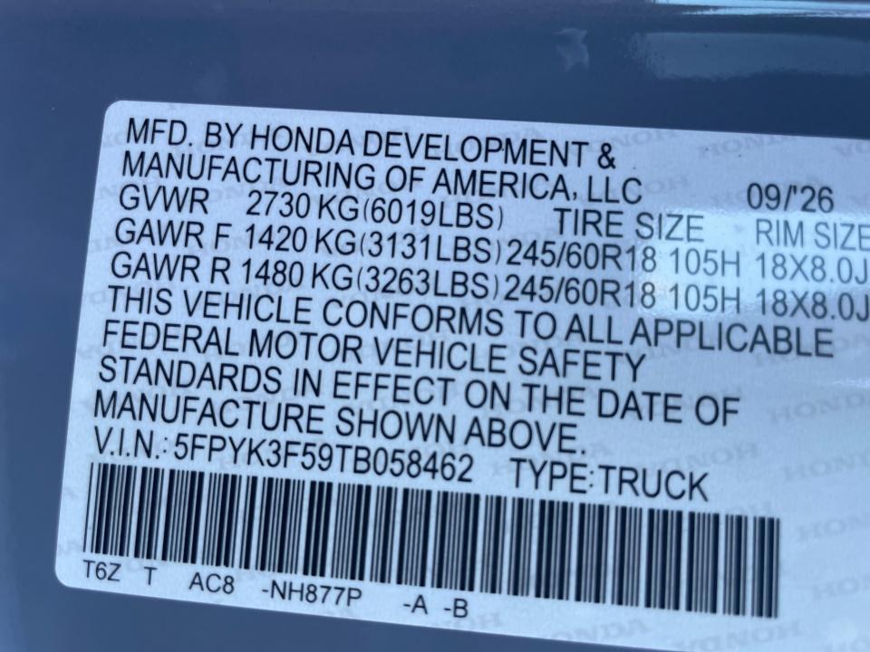 2026 Honda Ridgeline RTL