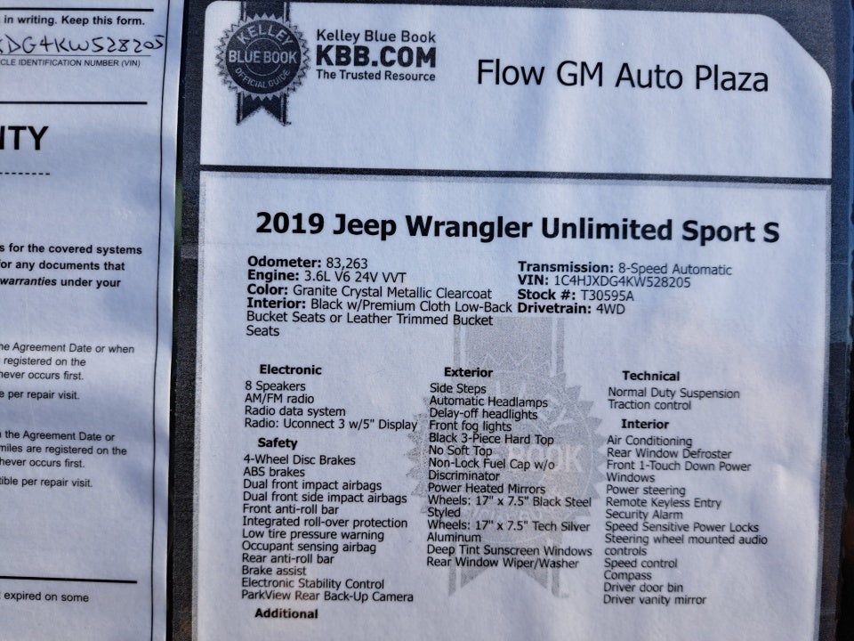 2019 Jeep Wrangler Unlimited Sport S