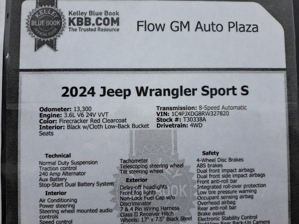 2024 Jeep Wrangler 4-Door Sport S 4x4