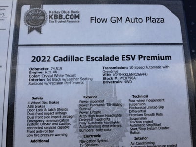 2022 Cadillac Escalade ESV Premium Luxury