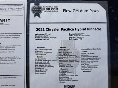 2021 Chrysler Pacifica Hybrid Hybrid Pinnacle