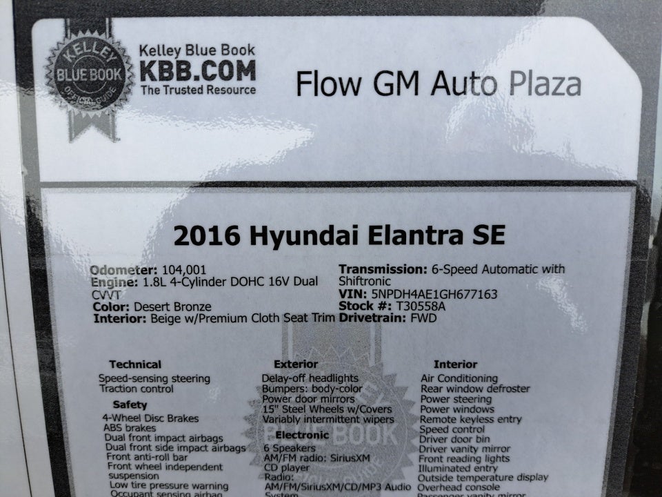 2016 Hyundai Elantra SE