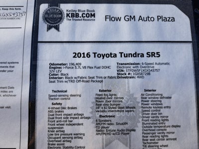 2016 Toyota Tundra SR5