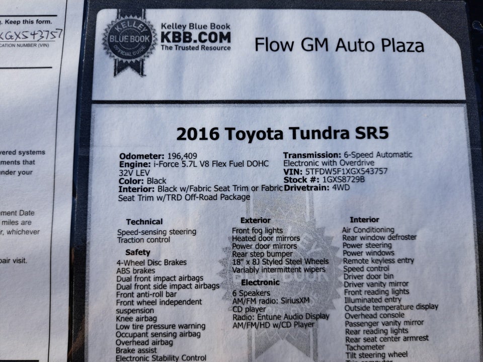 2016 Toyota Tundra SR5