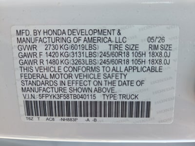 2026 Honda Ridgeline RTL