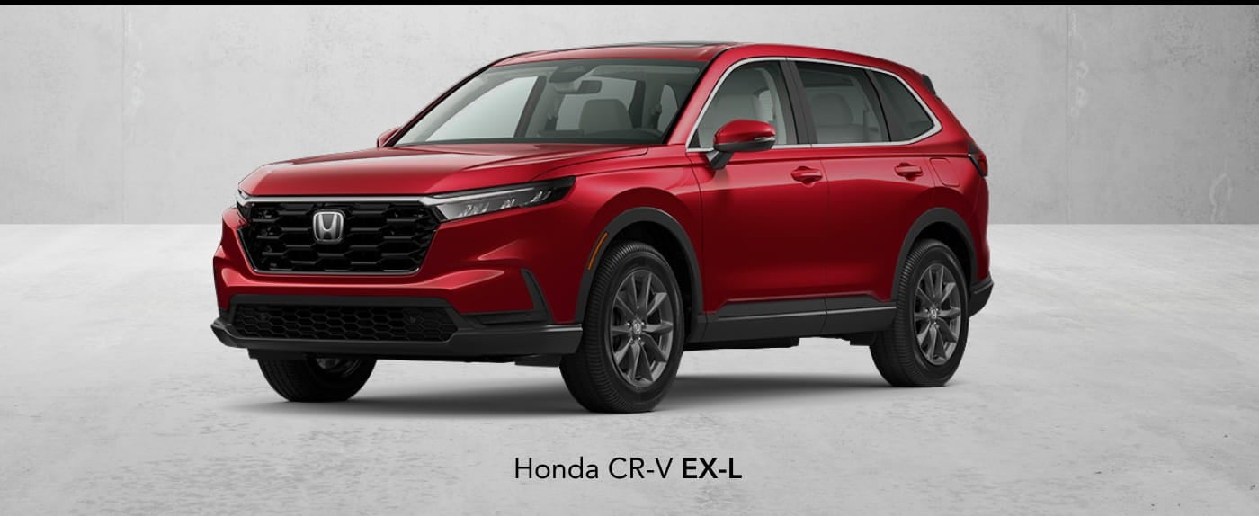 Red Honda CR-V EX-L shown from the front three-quarter view.