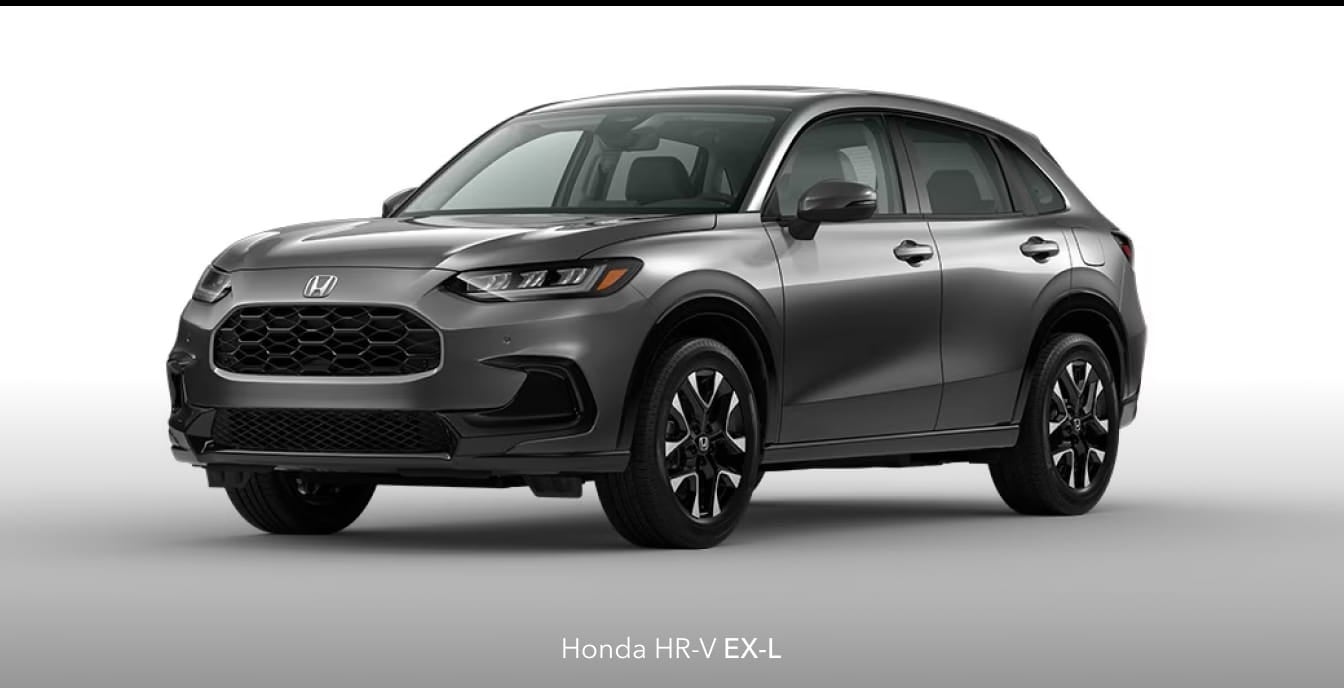 A sleek, gray Honda HR-V EX-L is shown on a white background.
